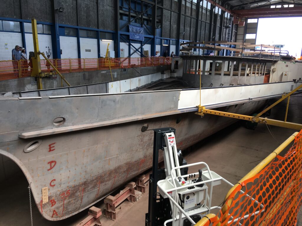 SS RHÔNE En rénovation au chantier naval à Ouchy en 2019