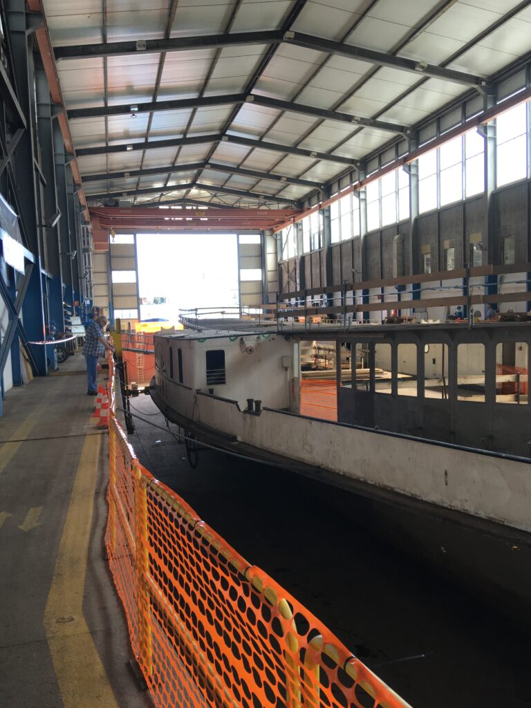 SS RHÔNE En rénovation au chantier naval à Ouchy en 2019