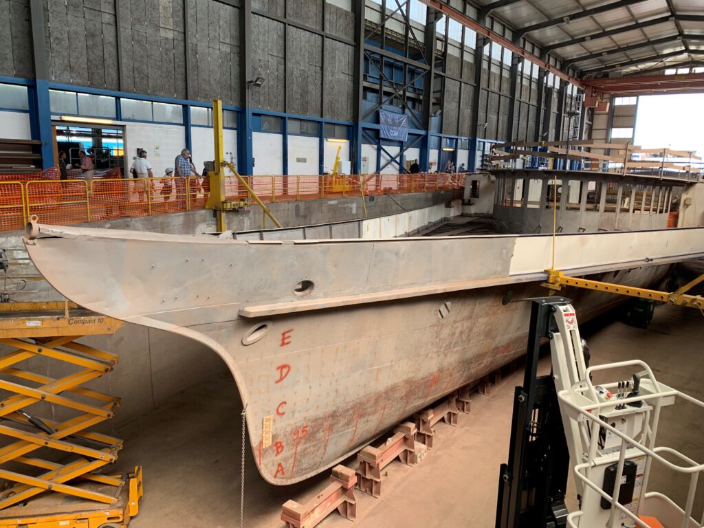 SS RHÔNE En rénovation au chantier naval à Ouchy en 2019